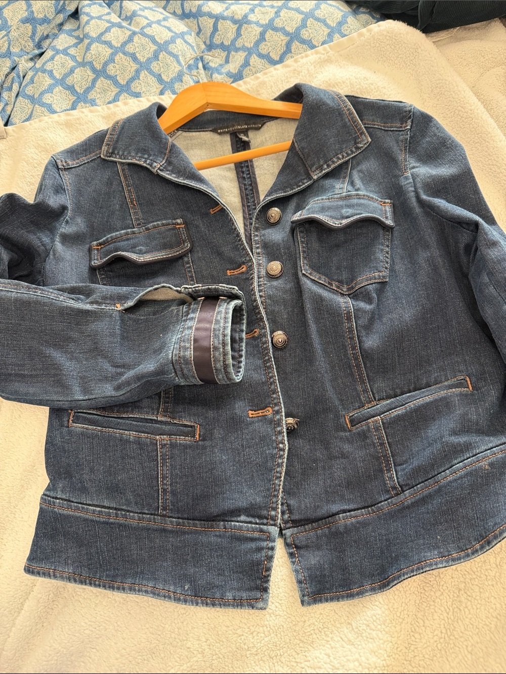White House Black Market Dark Blue Denim Jacket